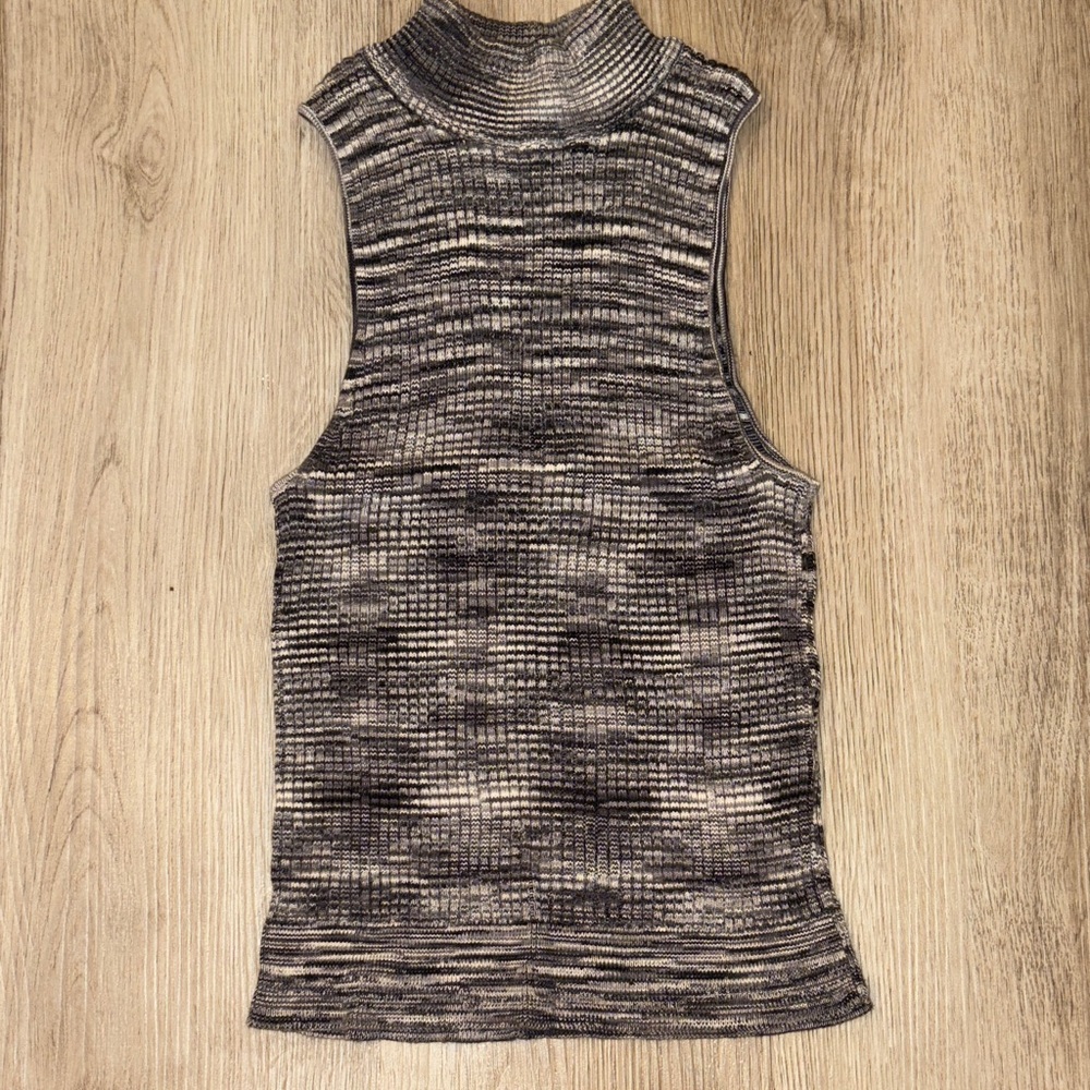 Sun & Shadow Striped Knit Top in Black and Gray